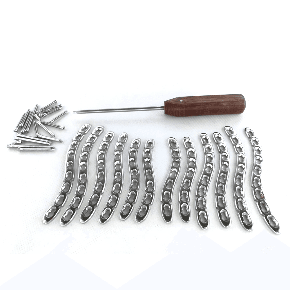 Clavicle Hook LCP Plate 3.5mm 3 to 5H L & R with Screw (38 pcs set) SS 316L