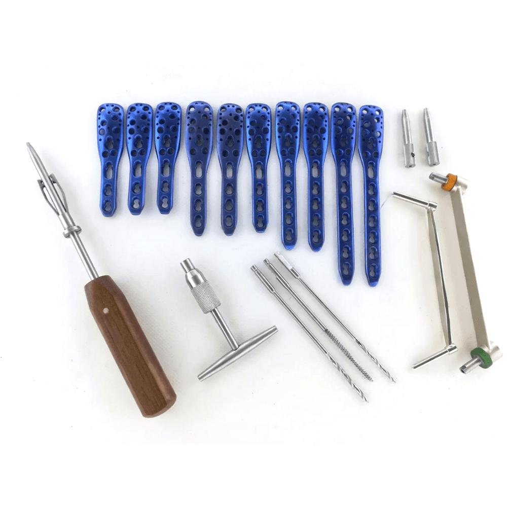 VA LCP Proximal Tibia Plate 3.5mm set 19 Pcs with LCP 3.5mm Screws Orthopedic