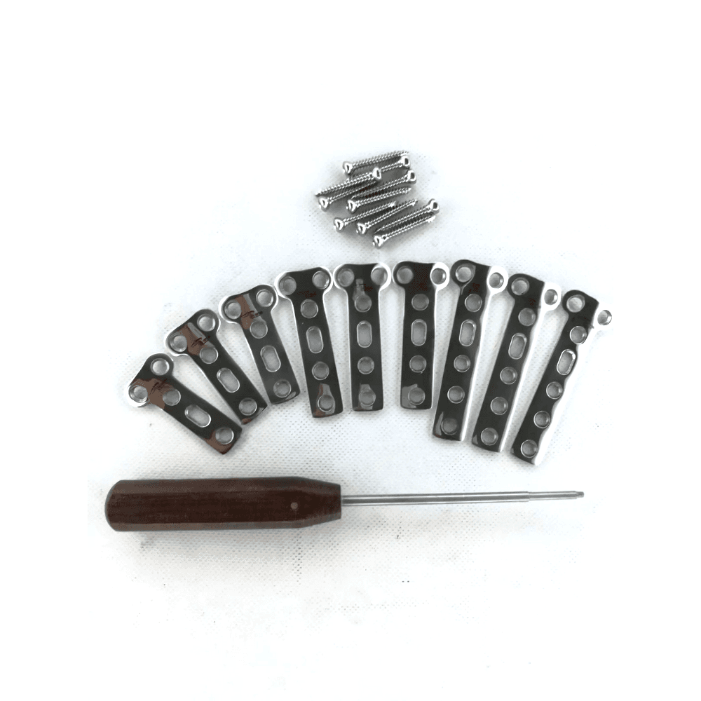 Cervical Cage Fusion Spine Titanium 5mm with Locking Screws set of 13 pcs