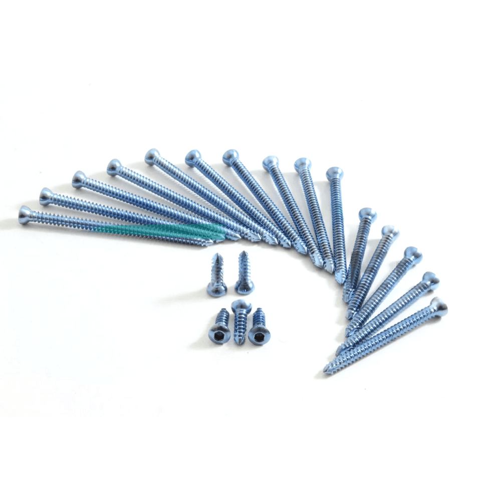 5.0mm Locking Screws Self Tapping 120 PCs Set Ortho Vet Titanium ZaBeel Industri