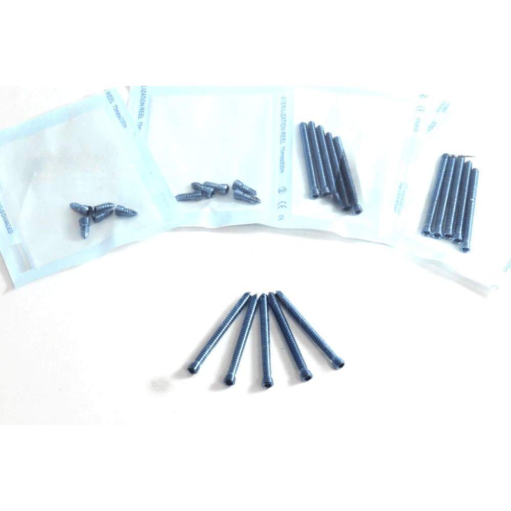 Locking (Safety Lock) Titanium Blue 2.0mm Ø Hex Head Screws Self Tapping 100 PCs