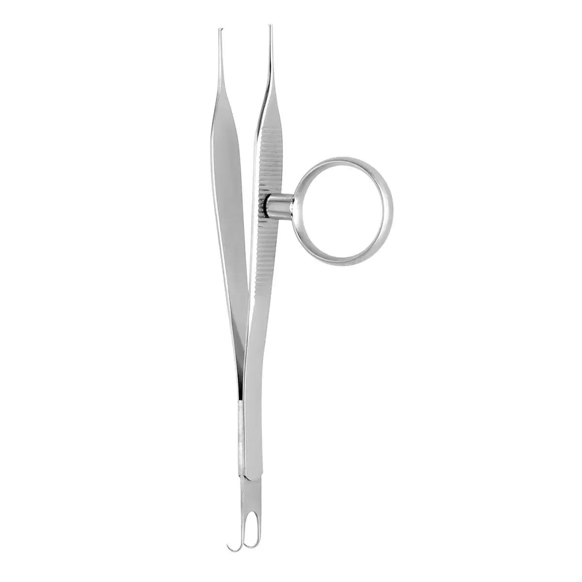 4″ Double Hook Forceps Swivel Thumb