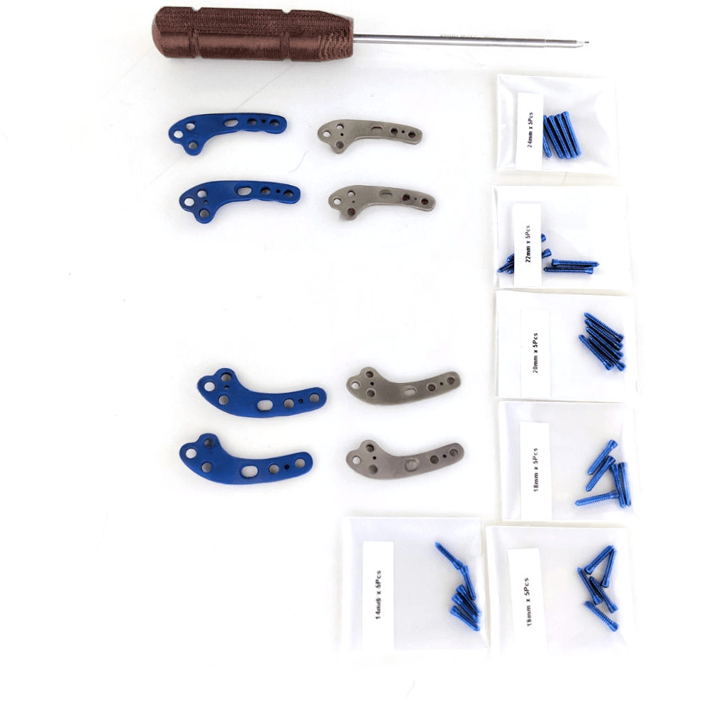 Veterinary 3.5mm Low Curved TPLO Locking Plates Left & Right 55mm Length 10Pc Ti