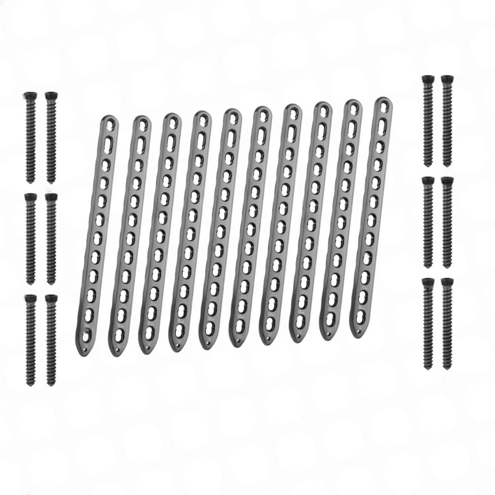 Veterinary Broad 4.5/5.0 mm LCP Plates with Locking Multilength Screws, Stainless Steel