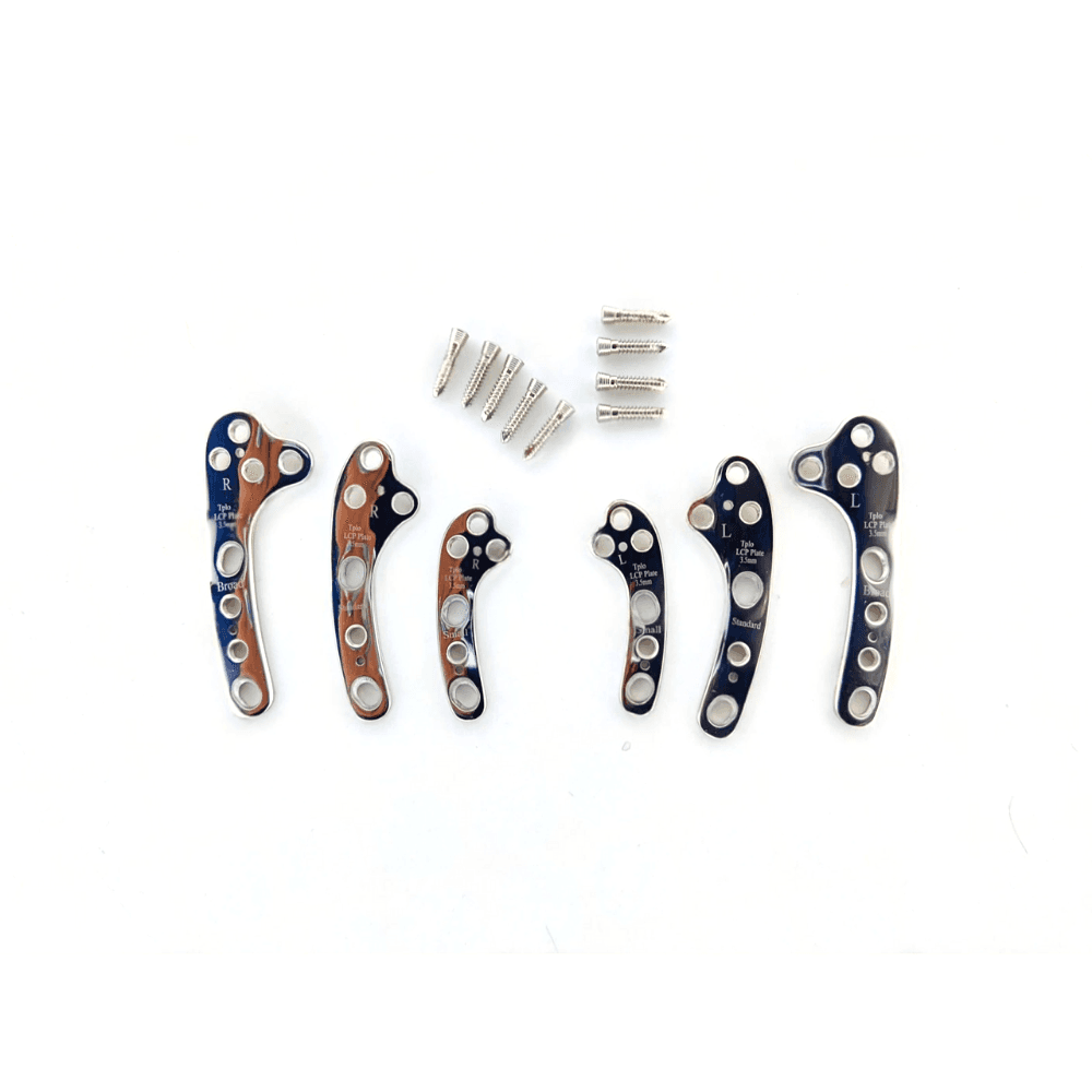3.5mm Veterinary Recon Curved Plates 5-10 Holes & Cortex Hex Screws 37 Pcs Set