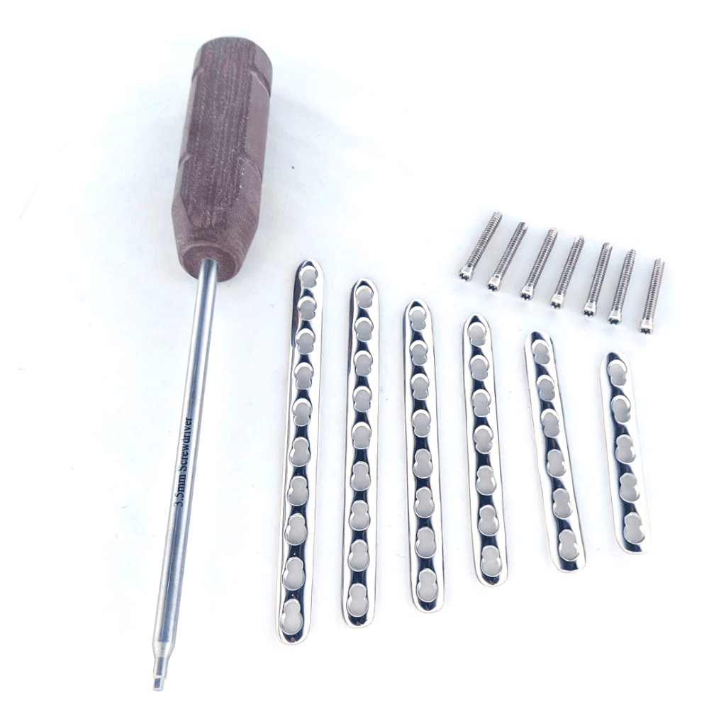 3.5mm One Third Tubular Locking Plates with Screws and Screwdriver 112Pcs Set SS