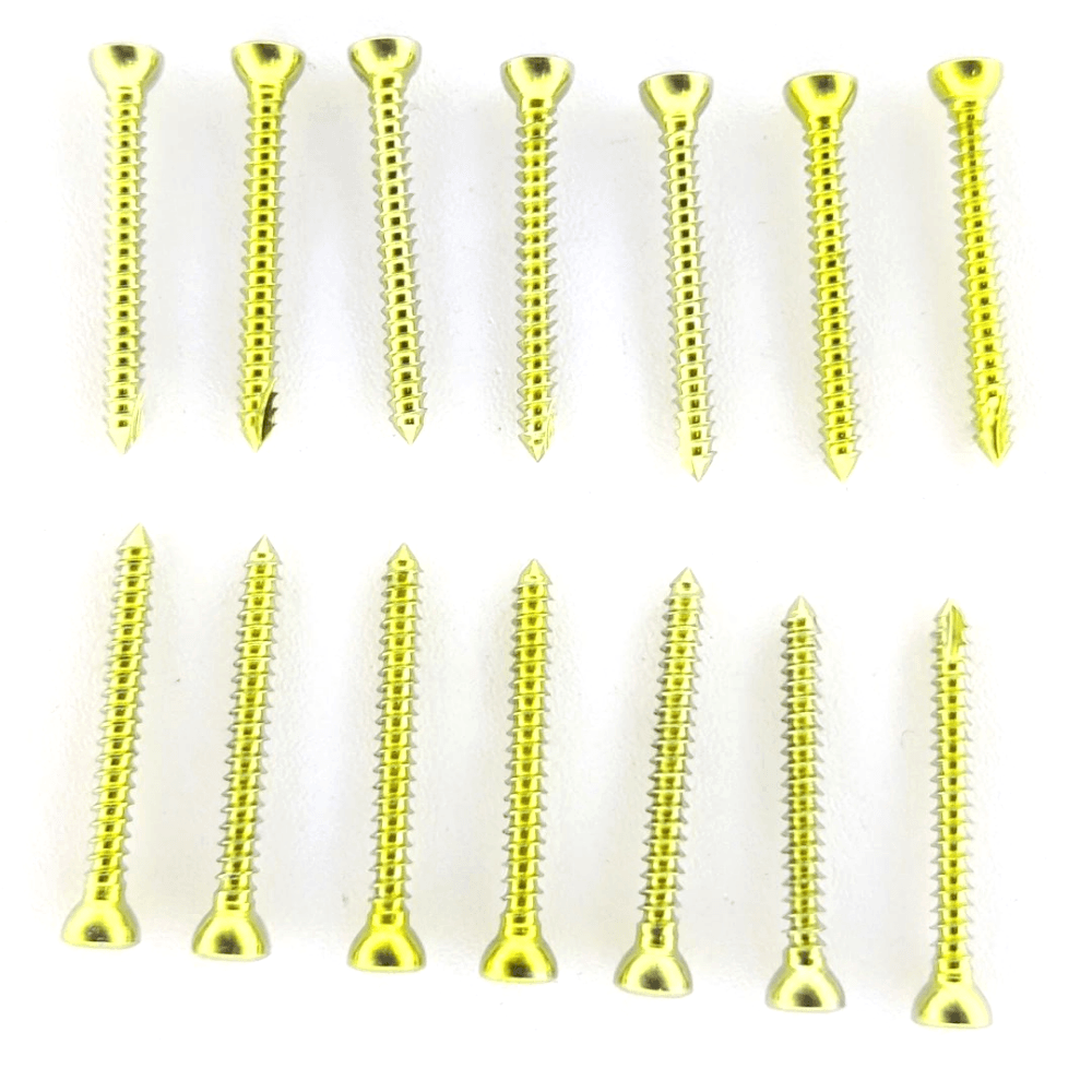 AO Cortex 1.5mm Self Tapping Screws 105 Pcs Set Titanium