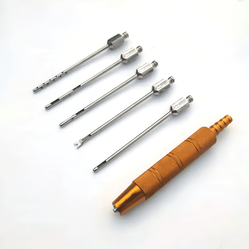 Liposuction Fixed Handle Fat Grafting Cannula Set of 10 Plastic Cosmetic Surgery
