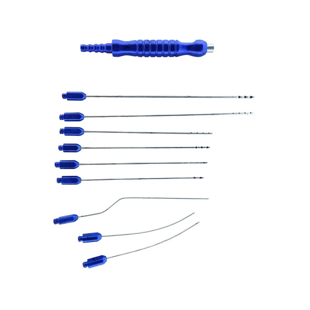 Liposuction Luer Lock Cannula with Handle – 10-Piece Surgical Instrument Set