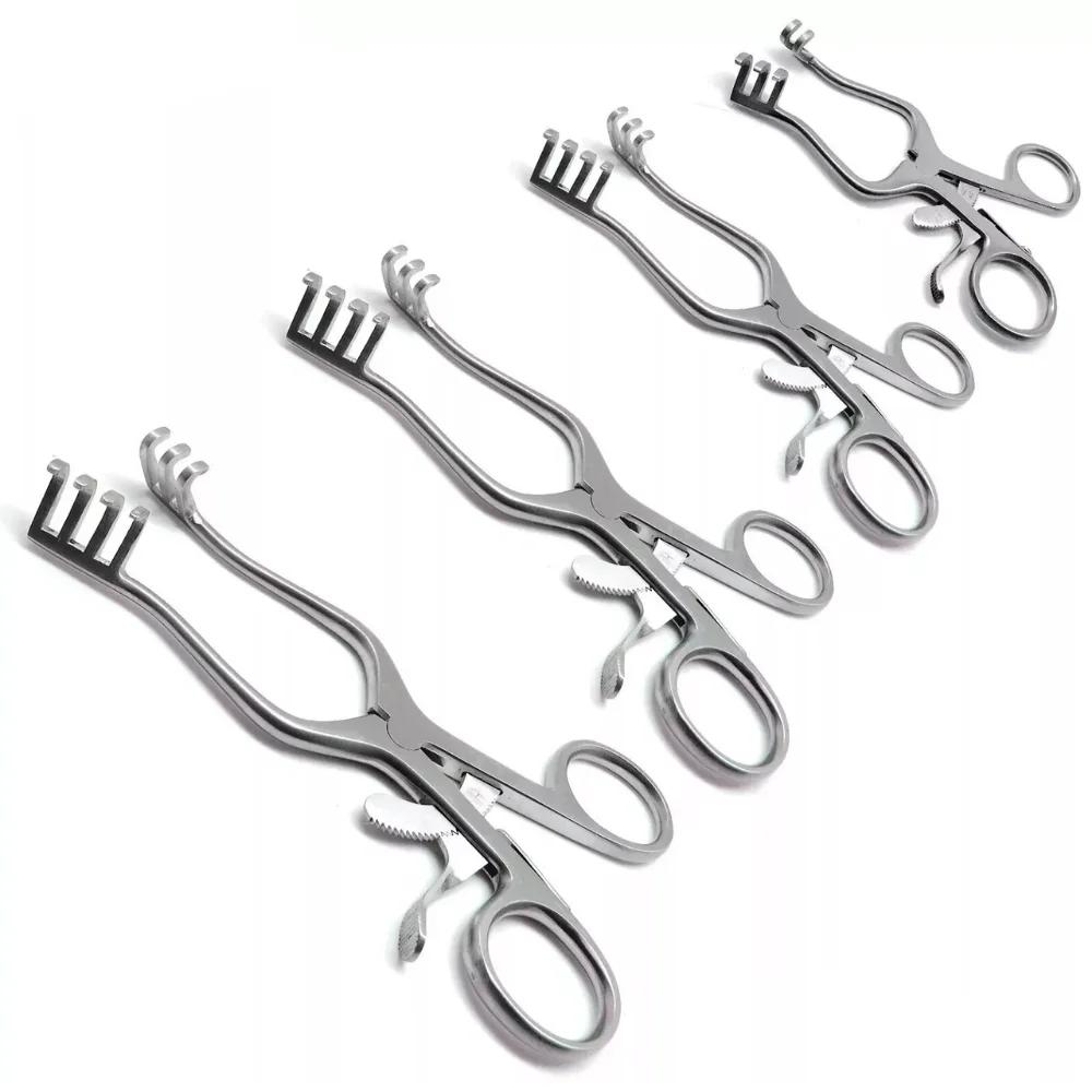 4 Pcs Weitlaner Retractors – Blunt 3×4 Prongs (4.5″, 5.5″, 6.5″, 7″)