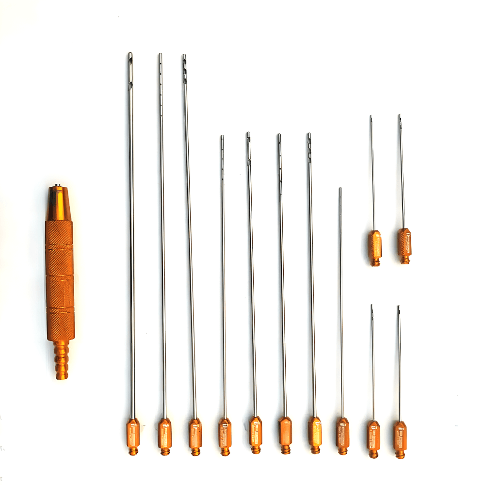 Liposuction Fat Graft Luer lock Cannula With Handle Set of 13 Plastic Cosmetic