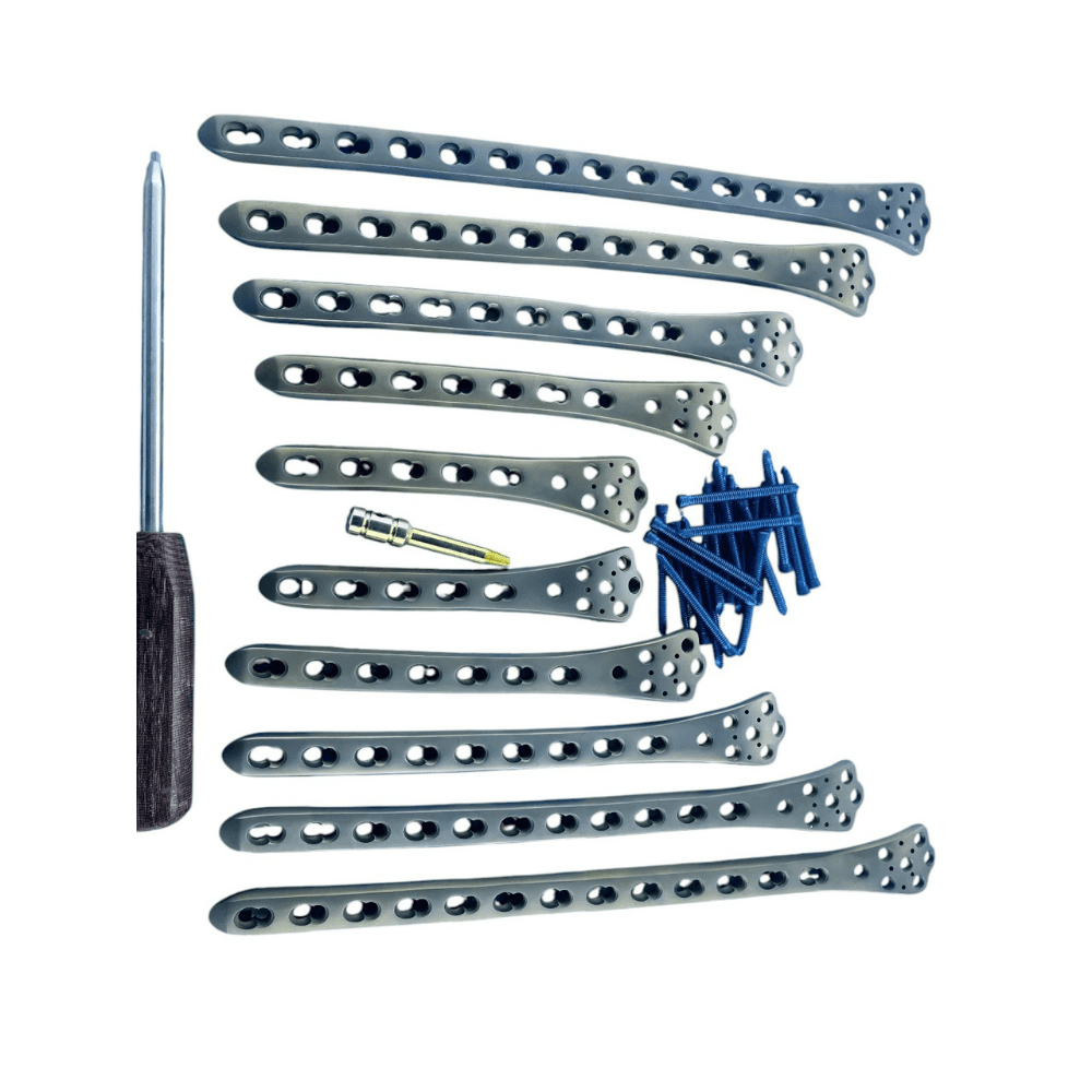 Distal Femur Locking 5,7,9,11& 13 H L & R Plate & screw 102 pc Titanium grade 5