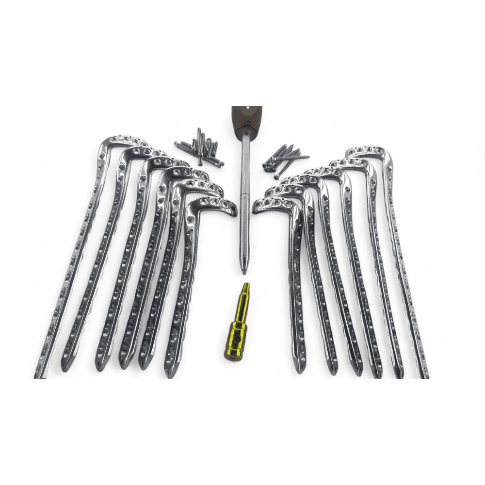 Locking Anterolateral Distal Tibia Plate 5 to 12 Holes & screws (228 pc) SS 316L