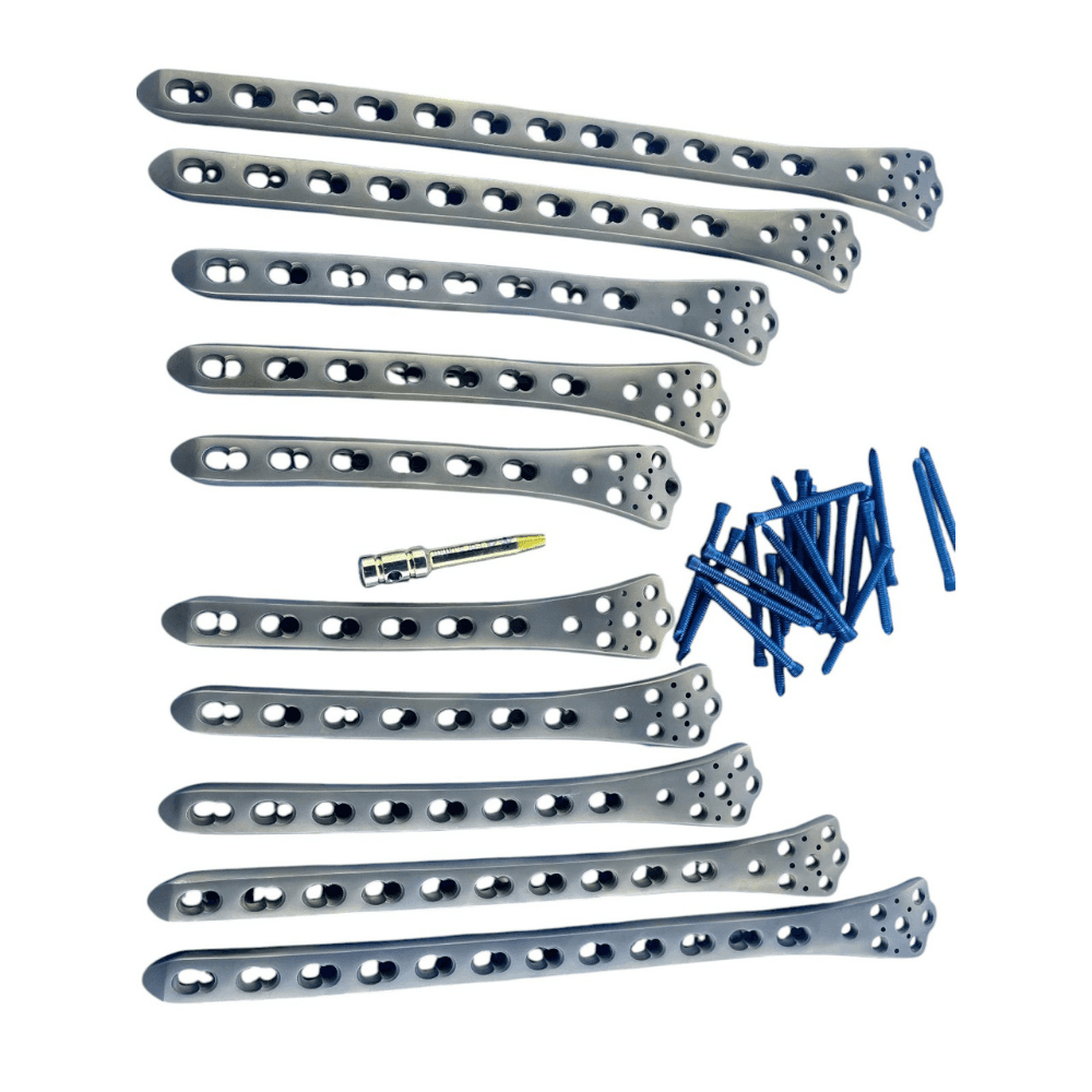 Distal Femur Locking 6,7,8,10& 12 Hole L&R Plate & screw 102 pc Titanium grade 5