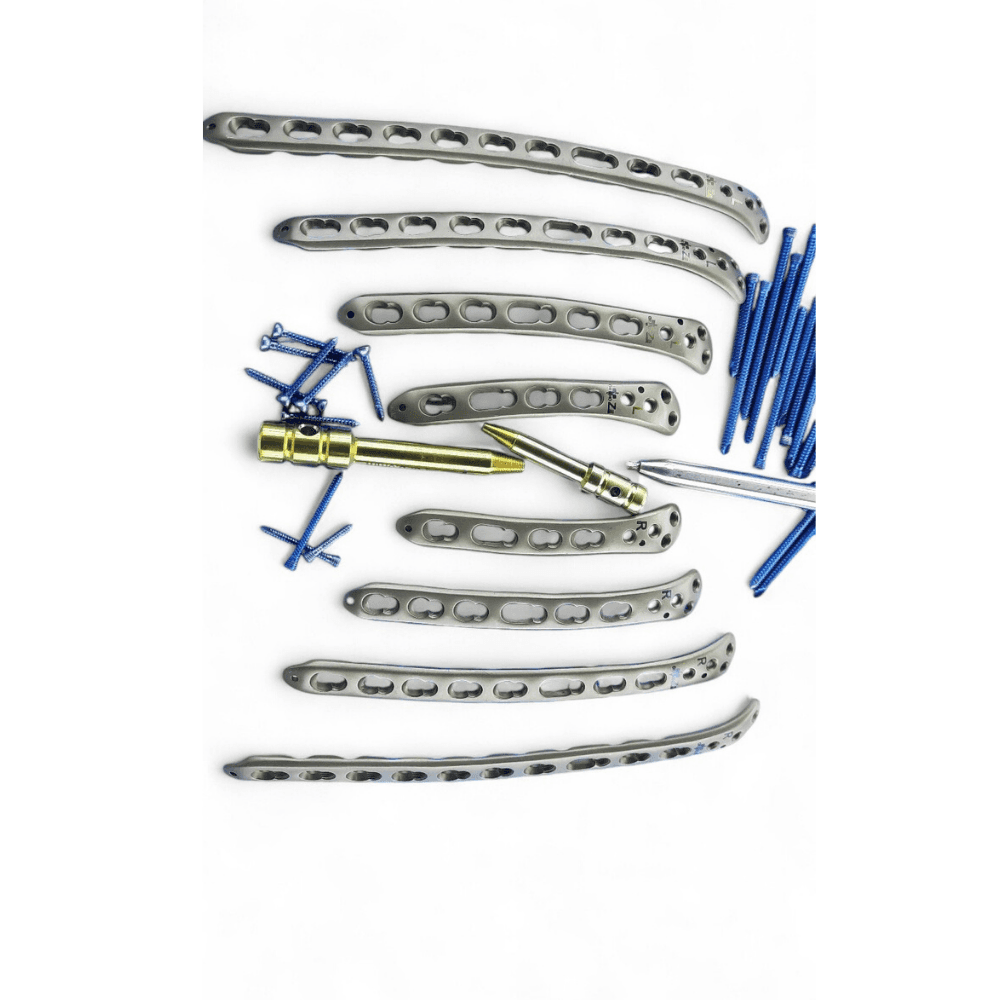 Distal Humerus Safety Locking Plate 4,6, 8& 10 holes Titanium & LCP Screw 99 pcs