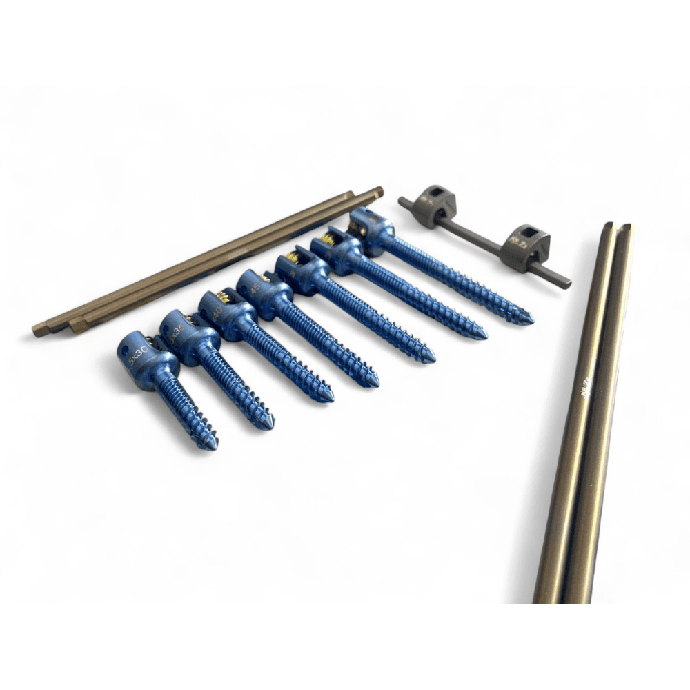 Pedicle 4.5mm Double Thread Monoaxial Screw Spine System, Rod & Clamp 21pc