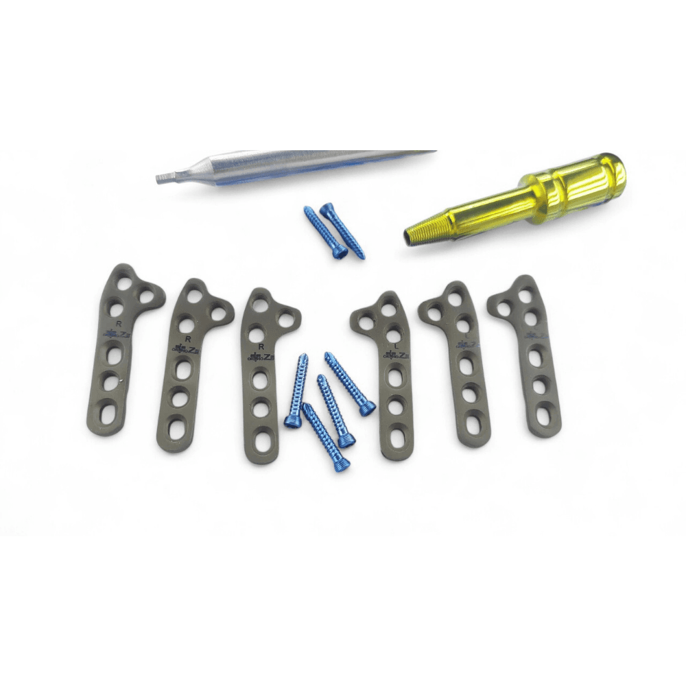 2.4 MM TPLO PLATES LEFT&RIGHT 10 UNITS & 60 UNITS SCREWS TITANIUM AO (72 Pcs)