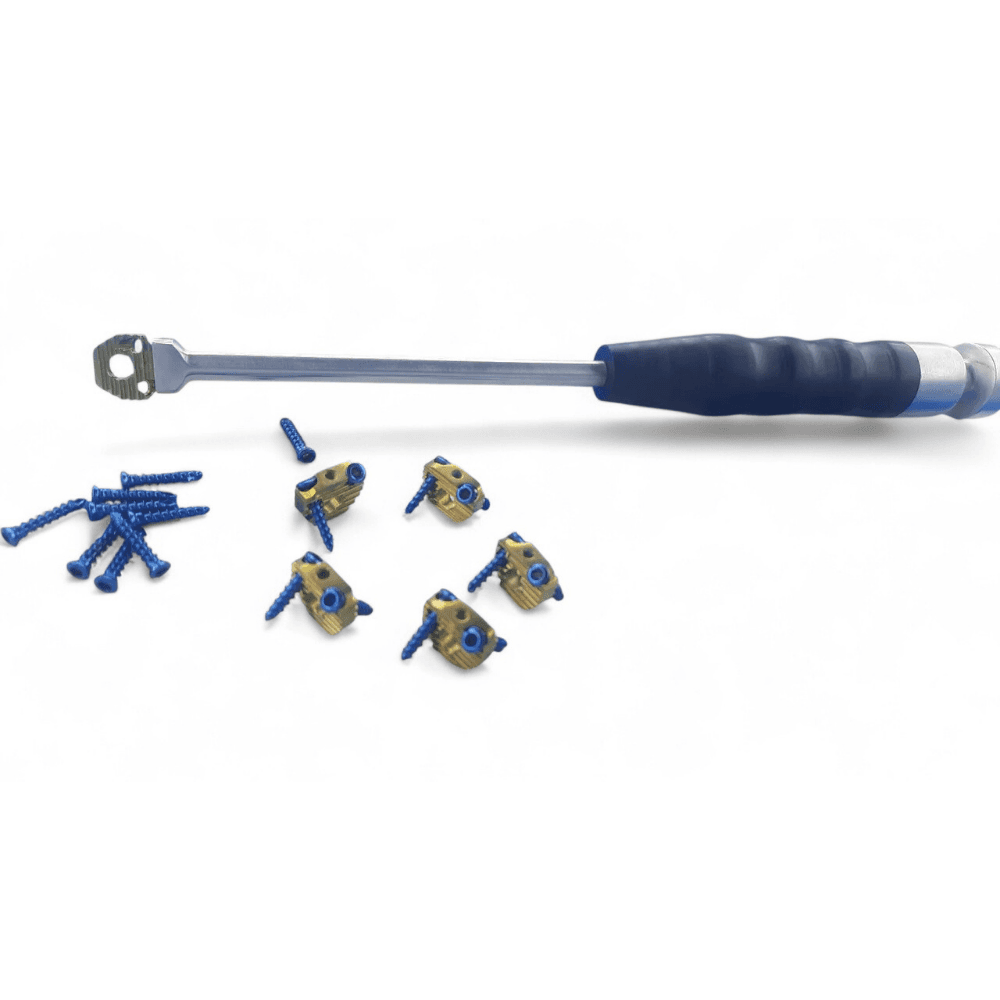 5mm CERVICAL FUSION SPINE CAGE 6 Pcs With 14 (16mm& 18 mm ) SCREWS ( TITANIUM