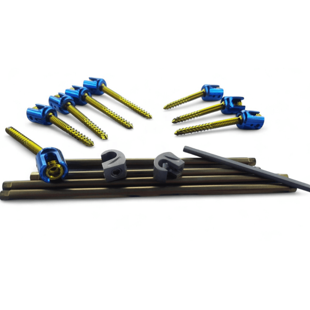 Double Thread Polyaxial Screw 5.5mm Spine System Pedicle Screw, Rod & Clamp 15pc