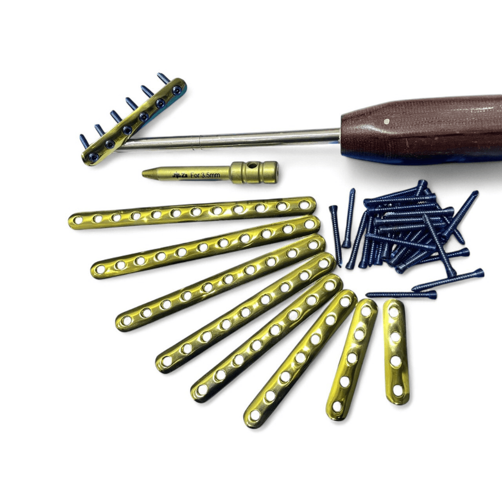 Locking One Third 3.5 mm Plates 4–12 Hole with LCP Screws, Titanium Grade 5 – 90 Pieces