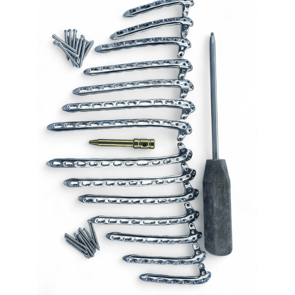 Distal Tibia Locking Plates 4, 6, 8, 10 & 12 Hole – Left & Right with LCP Screws, Stainless Steel 316L