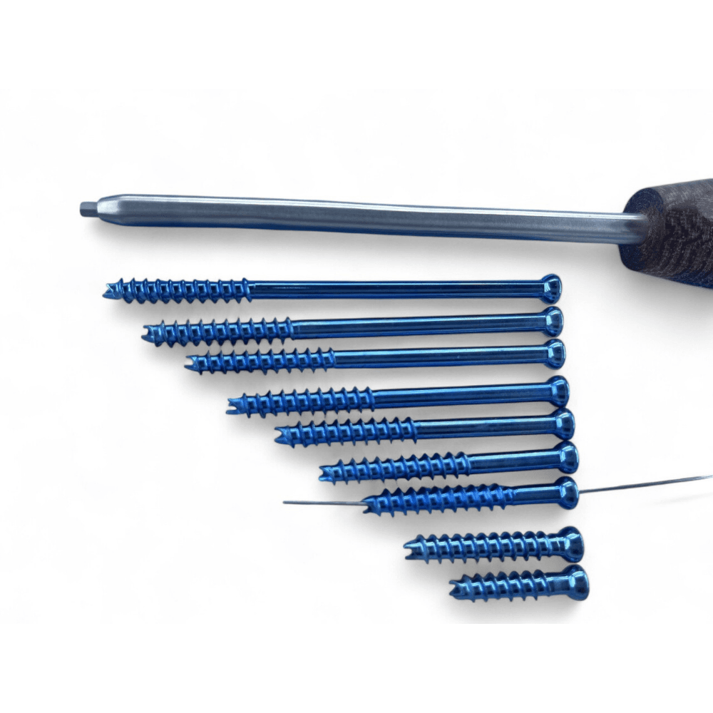 6.5 mm Cannulated Cancellous Screws – 32 mm Thread, 30–110 mm Length, Titanium