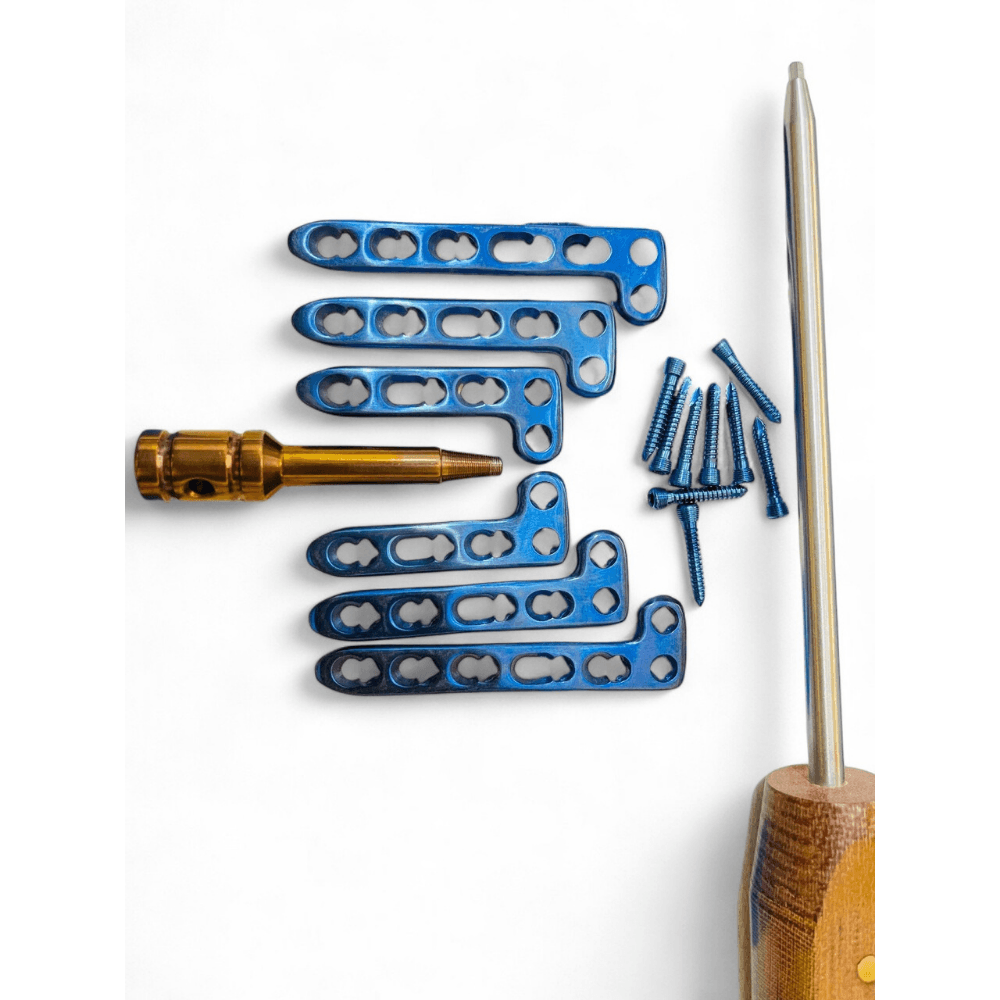 Dorsal Locking Distal Radius Variable Angle L Plates with Screws – Titanium