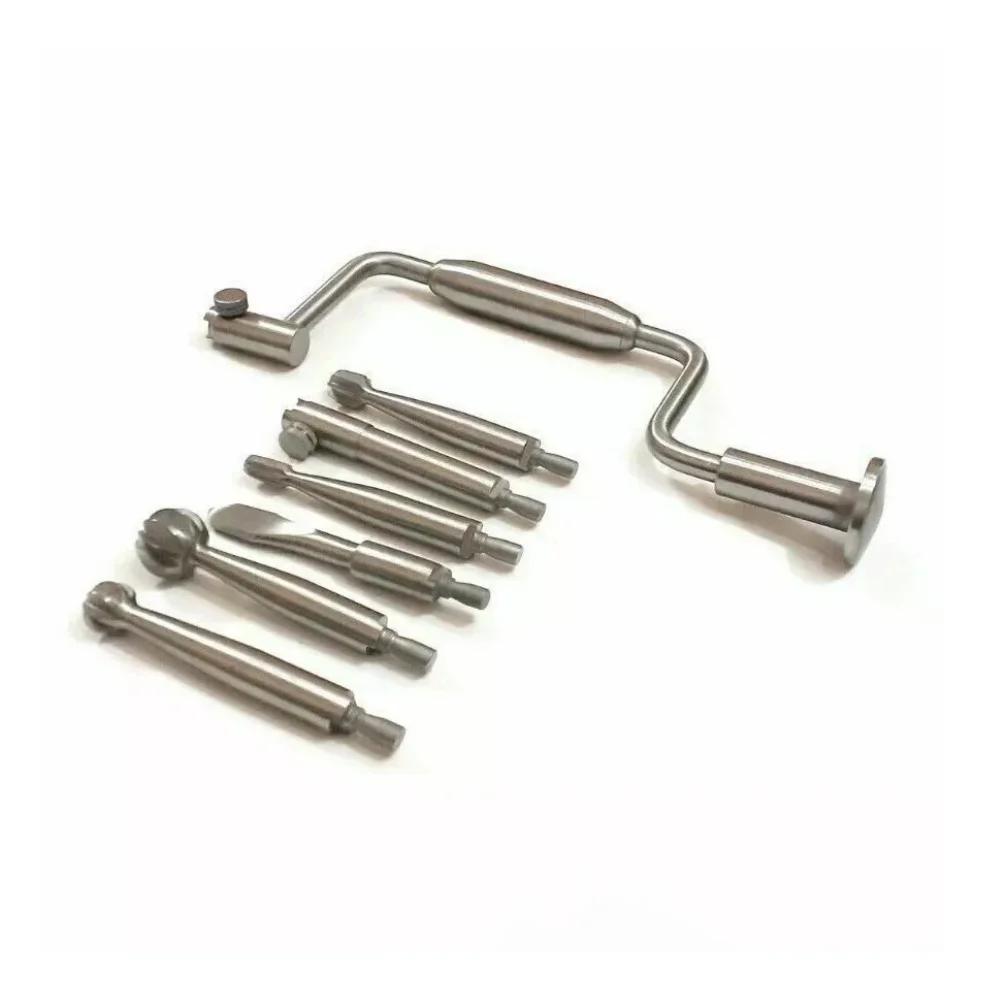 Bone Awl Set 10 Pcs Straight & Curved Fiber Handle
