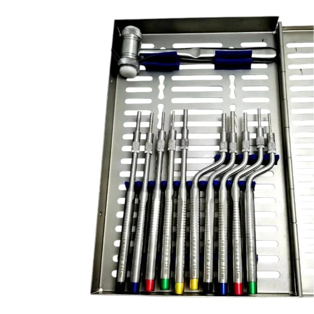 Sinus Lift Osteotomes Kit – Straight, Offset, Concave with Mallet & Cassette