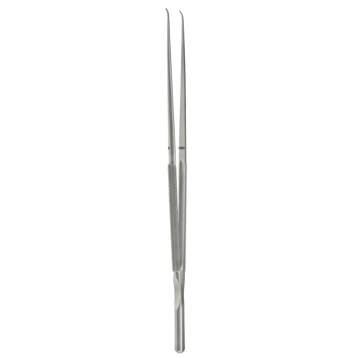 10″ FineTouch Forceps – round handle curved