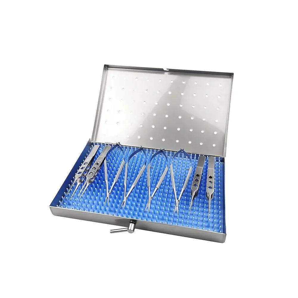 Autoclavable Cataract Surgery Set with Sterilization Tray Box – Ophthalmic Scissors, Needle Holder & Instruments