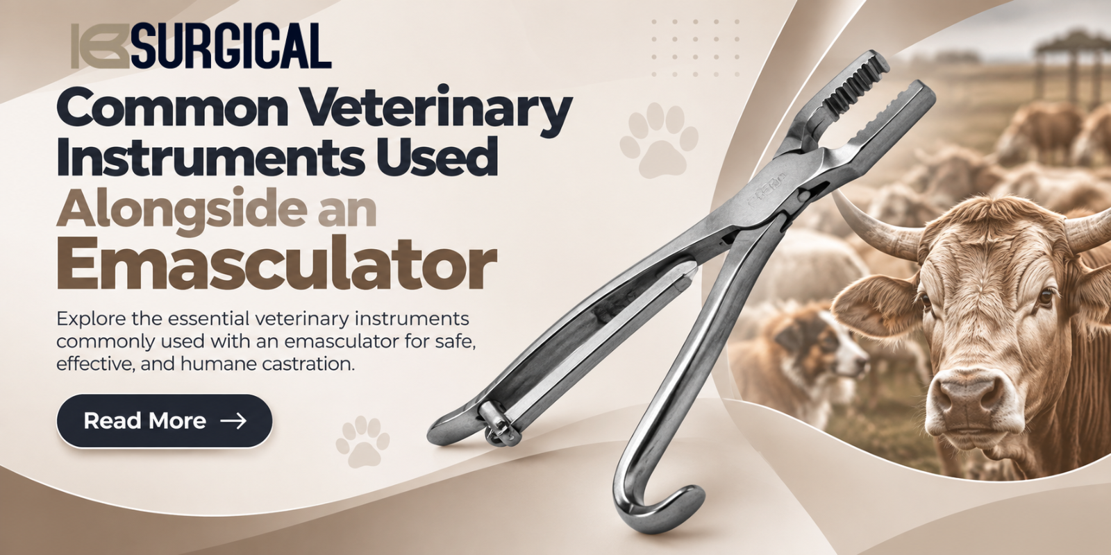 Veterinary Surgical Instruments Commonly Used with an Emasculator